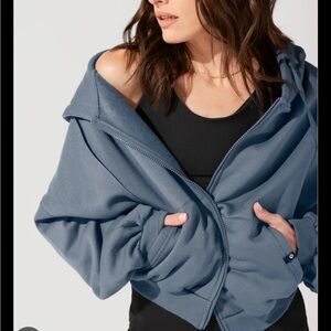 POPFLEX ZIP UP HOODIE DENIM BLUE/SLATE BLUE SIZE S/M 🌊🐋